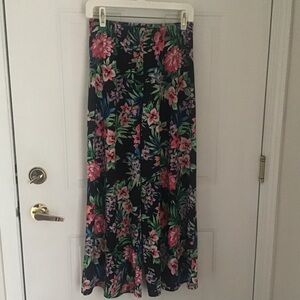 slinky brand floral pleat wide leg pants w free cardi